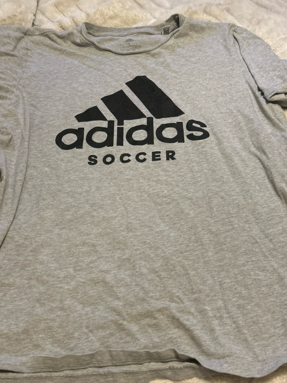 adidas Gray Short Sleeve Soccer Logo Tee